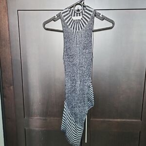 Dion Lee Black and White Striped Knit Top